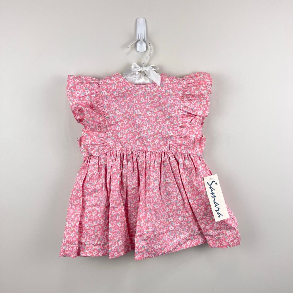 Vintage Samara Pink Floral Ruffle Dress 2T NWT